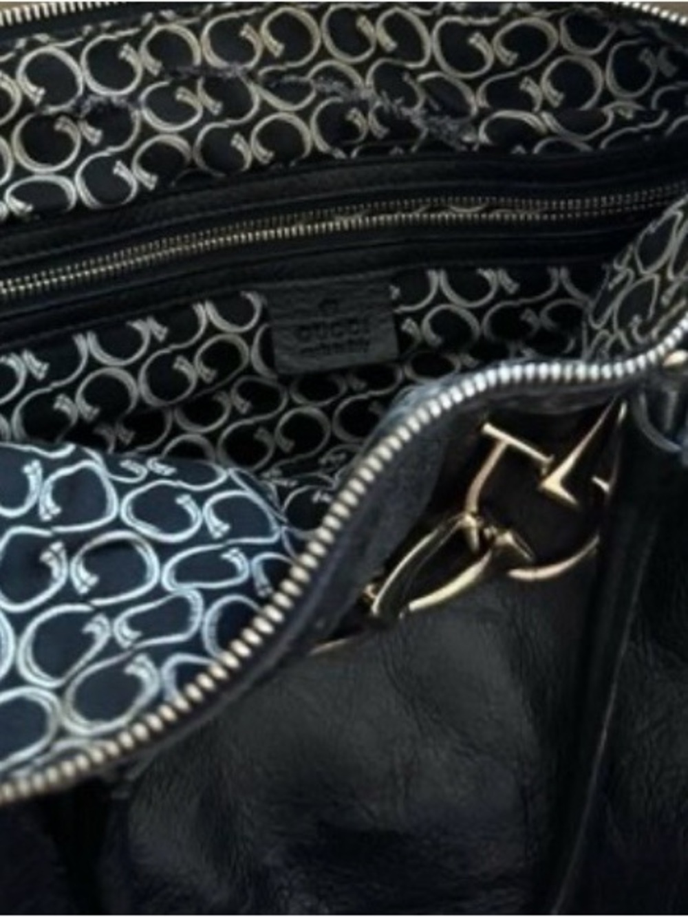 $2700 GUCCI Horsebit Black leather bag - Picture 9 of 9